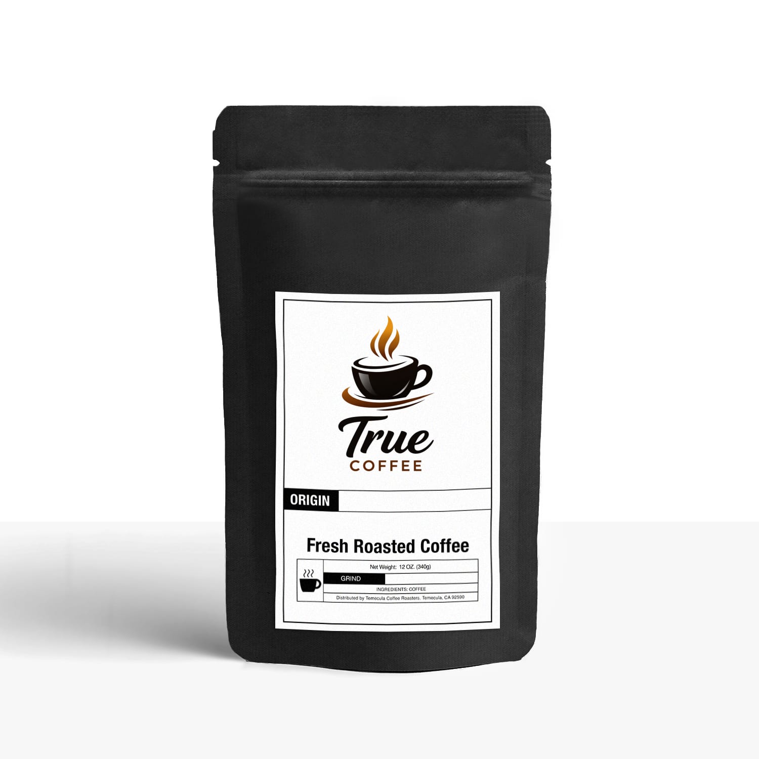 Single serve coffee capsules for a rich flavor experience, packaged in a sleek True Coffee bag.